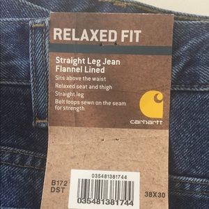 38x30 Carhartt Flannel Lined  Jeans
